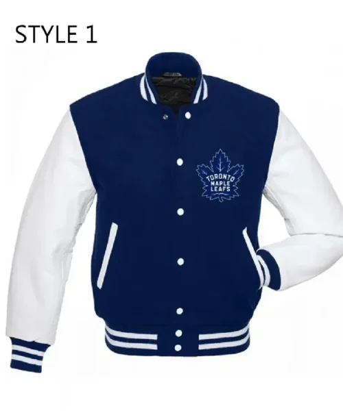 Toronto Maple Leafs NHL Letterman Blue and White Jacket