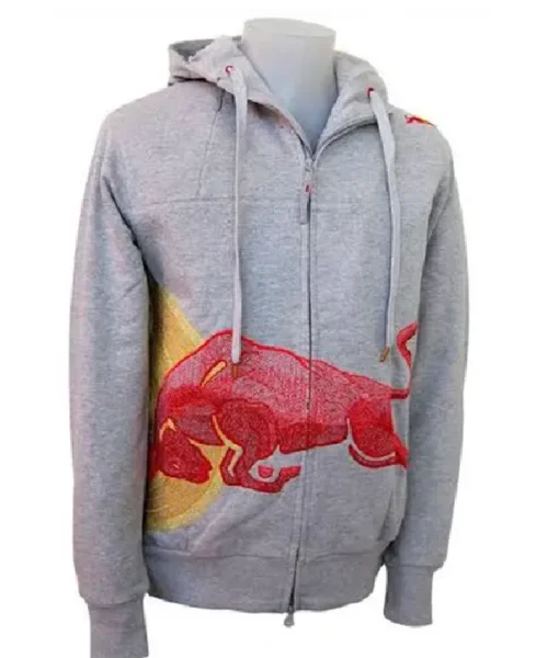 Vintage Red Bull Big Embroidered Logo Racing Hoodie