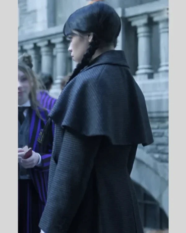 Wednesday S02 Jenna Ortega Wednesday Addams Wool Coat Coat Sale back