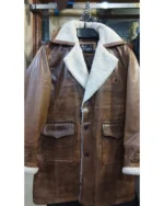 carhartt men's vintage brown suede leather faux fur lining coat jackets