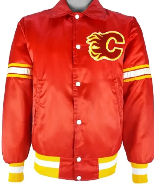 1980’s Calgary Flames Red Satin Jacket
