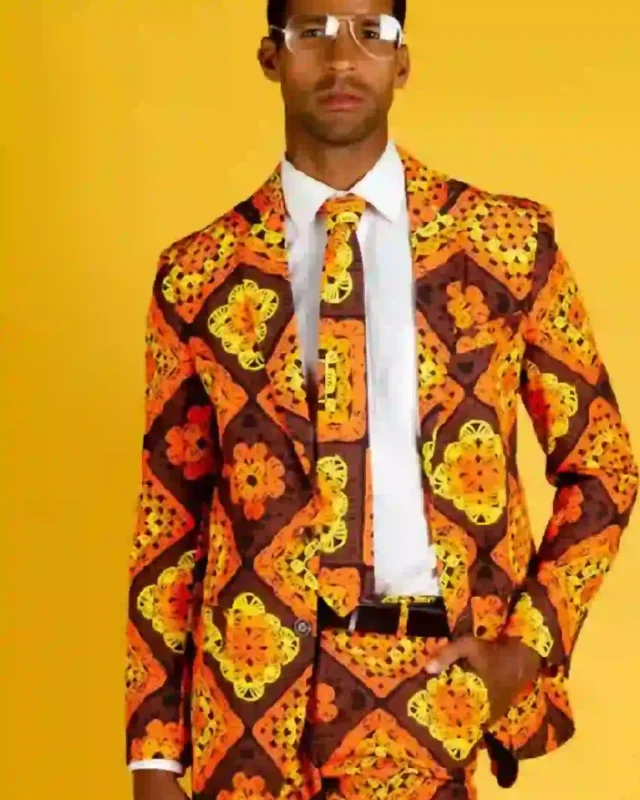 All Over Printed Orange Thanksgiving Suit For Mens & Women