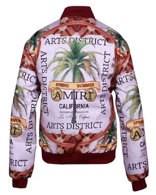 Amiri Rum Label Graphic Print Bomber Cotton Jacket back