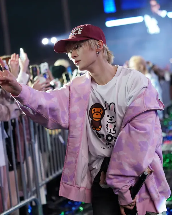 Bape x Stray Kids Shark Full Zip Hoodie pink sale