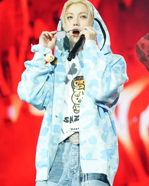 Bape x Stray Kids Shark Full Zip Hoodie sky blue sale
