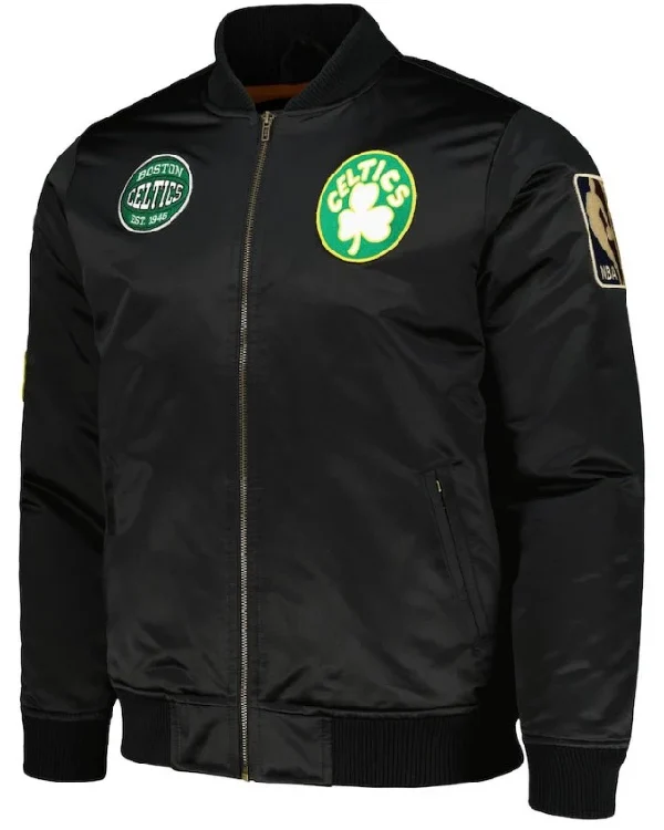 Boston Celtics Mitchell & Ness Satin Full-Zip Jacket