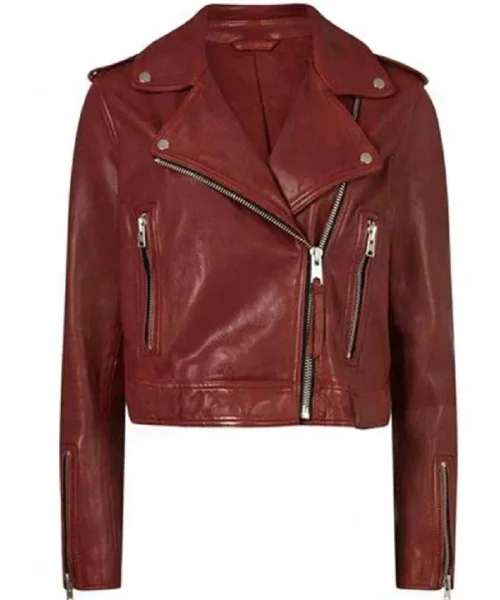 Bree O’Brien Chesapeake Shores S04 Burgundy Leather Jacket