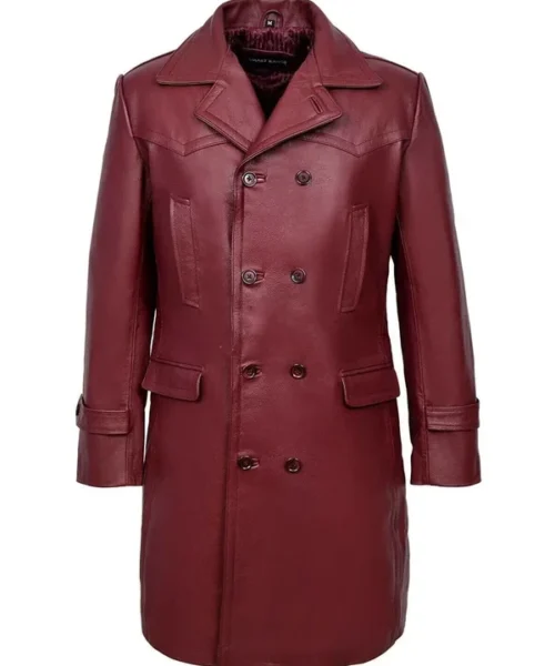 Burgundy Leather Coat