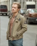 Buy Atomic S01 Alfie Allen Brown Suede Leather Jacket