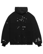 Buy Balenciaga Destroyed Ripped Oversized Hoodie Sale Black Back