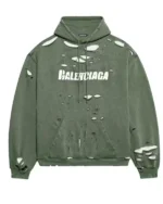 Buy Balenciaga Destroyed Ripped Oversized Hoodie Sale Green