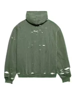 Buy Balenciaga Destroyed Ripped Oversized Hoodie Sale Green Back
