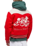 Buy Billionaire Boys Club Men’s Western Wool Red Varsity Jacket For Sale Back