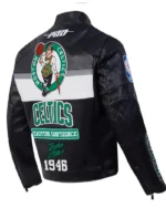 Buy Boston Celtics Moto Full-Zip Black Leather Jacket Sale Site post
