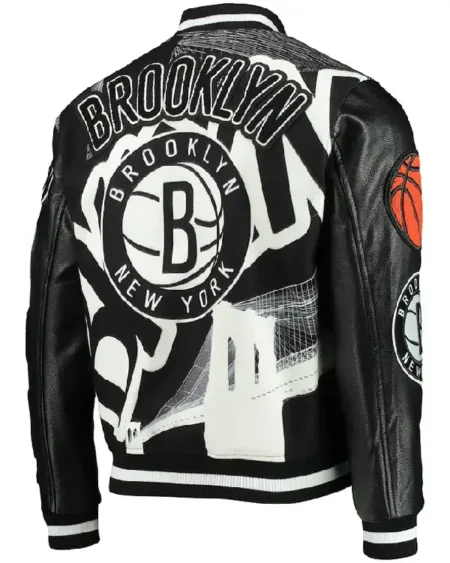 Buy Brooklyn Nets Leather Varsity Jacket For Men and Women on Sale