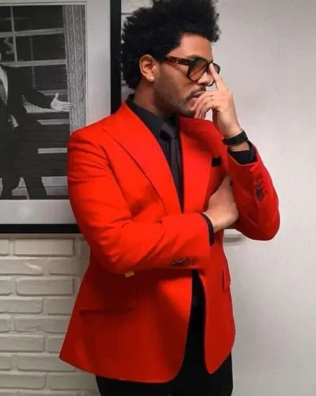Buy Canadian Singer The Weeknd Blinding Lights Red Blazer Sale