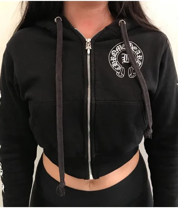 Buy Chrome Hearts Bella Hadid Fleece Cropped Hoodie For Sale