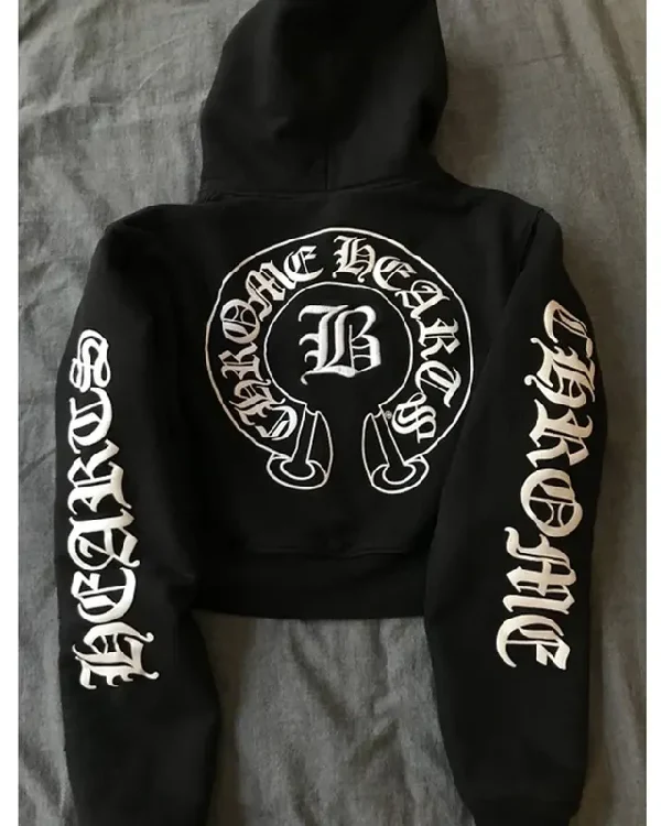 Buy Chrome Hearts Bella Hadid Fleece Cropped Hoodie Sale Back