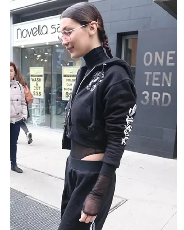Buy Chrome Hearts Bella Hadid Fleece Cropped Hoodie Sale Site post
