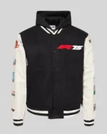 Buy Formula 1 F1 75 Logo Woven Varsity Jacket Black & Off White