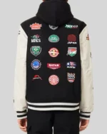 Buy Formula 1 F1 75 Logo Woven Varsity Jacket Black & Off White back