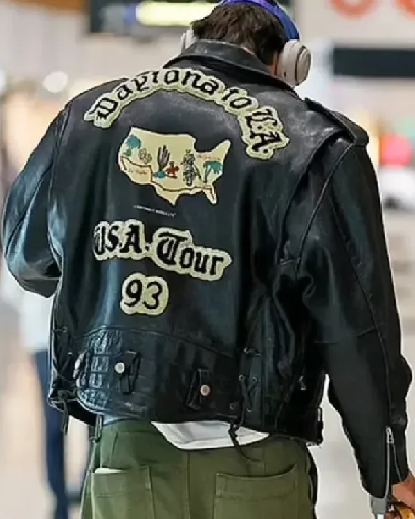 Buy Jacob Elordi Avirex Daytona to L.A USA Tour Leather Jacket