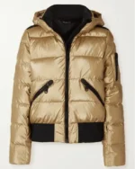 Buy Juno Temple Ted Lasso TV Series Season 02 Keeley Jones Golden Hooded Parachute Puffer Jacket