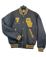 Buy Justice League Cyborg Victor Stone Gotham City University Jacket Black Varsity Sale