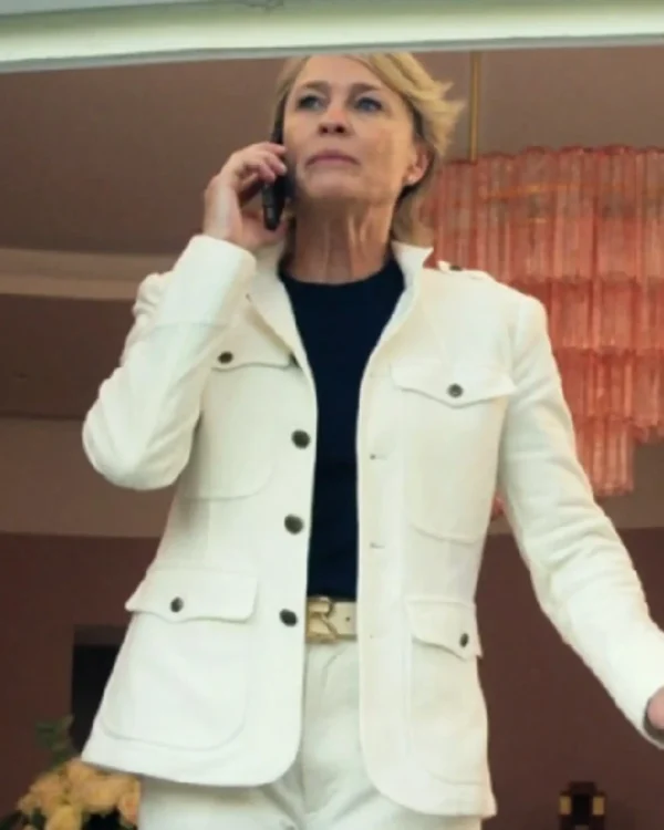 Buy Laura Sanderson TV Series The Girlfriend 2025 Robin Wright White Jacket For Sale