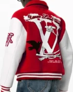 Buy Louis Vuitton Men Red Letterman Varsity Jacket Sale Red Back
