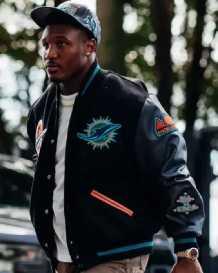 Buy Malik Washington Rivalries Miami Dolphins Varsity Jacket Sale