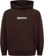 Buy Men and Women Supreme Box Logo Hoodie For Sale Brown