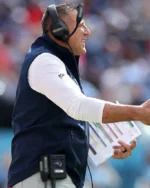 Buy Mike Vrabel New England Patriots 2025 Coach Navy Blue Vest Sale