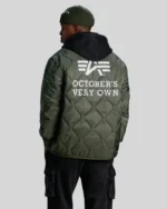 Buy OVO – Drake’s October’s Very Own ALS_92 Polyester Liner Jacket Sale Green Back