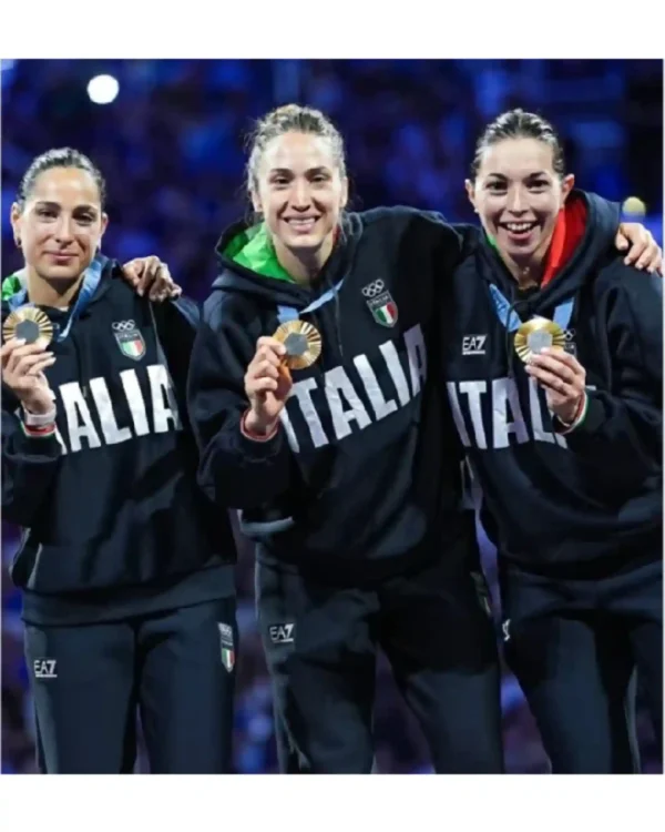 Buy Olympics Games Paris 2024 Italia Unisex Black Pullover Hoodie Sale