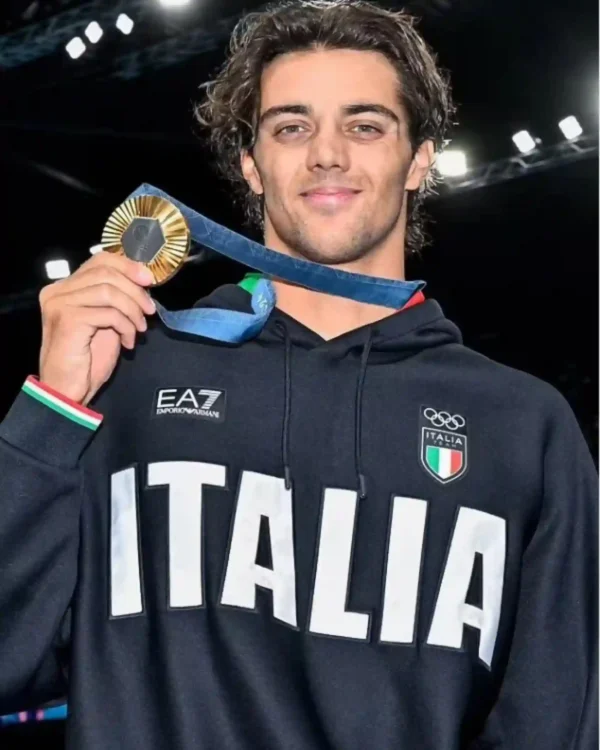 Buy Olympics Games Paris 2024 Italia Unisex Black Pullover Hoodie on Sale