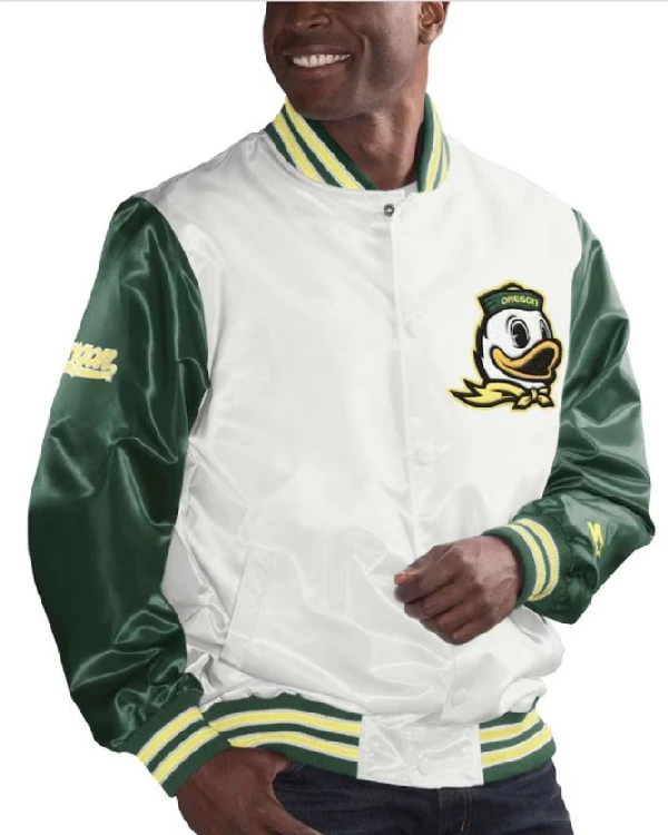 Buy Oregon Ducks Starter Green & White Jacket Sale