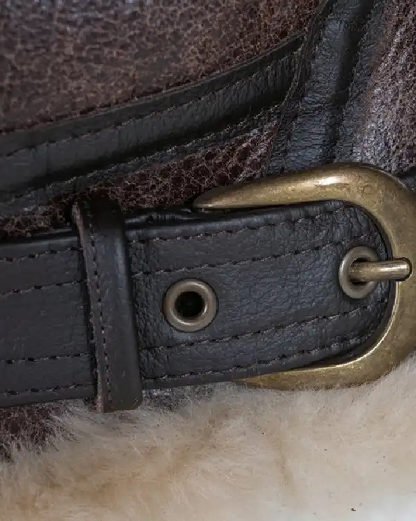 Buy RAF B3 Aviator Shearling Sheepskin Bomber Leather Jacket Sale Belted