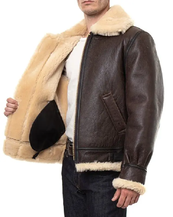 Buy RAF B3 Aviator Shearling Sheepskin Bomber Leather Jacket Sale Site