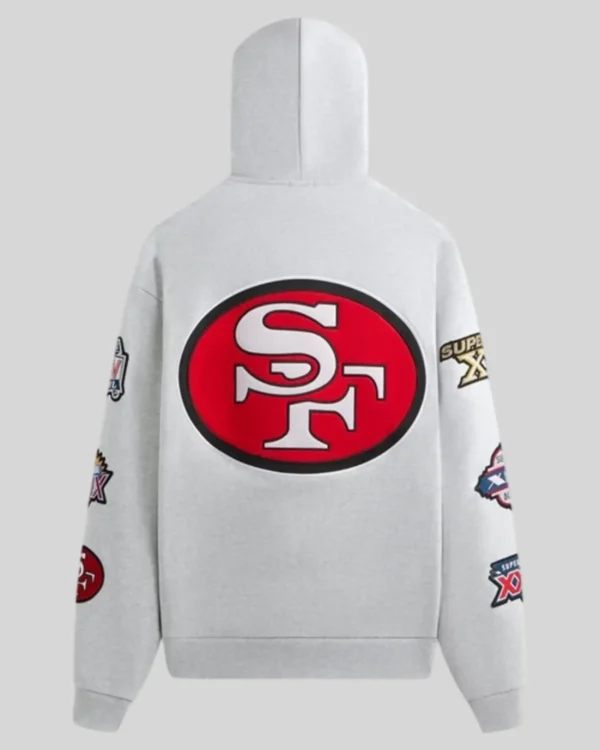 Buy Re-Creation – Kith San Francisco 49ers Faithful Vintage Grey Hoodie Sale Back