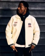 Buy  Recreated - Adidas x Avirex White Leather Bomber Jacket For Sale