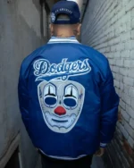 Buy Recreation – LA Dodgers X Mister Cartoon X Starter Jacket on Sale Back