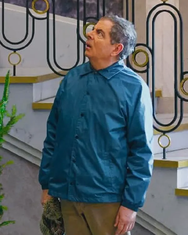 Buy Rowan Atkinson TV-Series Man VS Baby 2025 Trevor Bingley Blue Jacket Sale