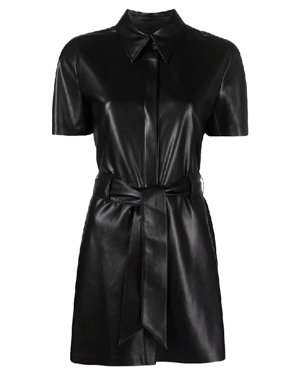 Buy Selena Gomez Only Murders In The Building Season 5 Mabel Mora Black Leather Coat Sale