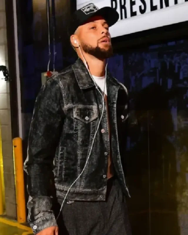 Buy Stephen Curry Warriors VS Lakers Denim Jacket Sale