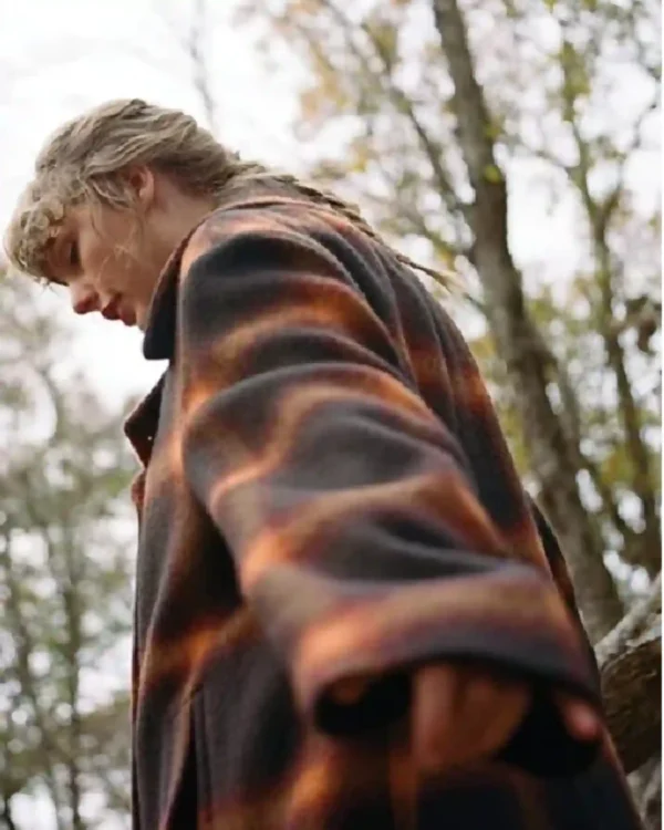 Buy Taylor Swift Evermore Album Plaid Pattern Long Wool Coat _ Brown Sale