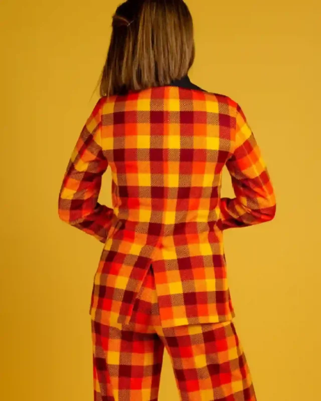 Buy Thanksgiving Orange and Yellow Plaid Suit For Womens Sale