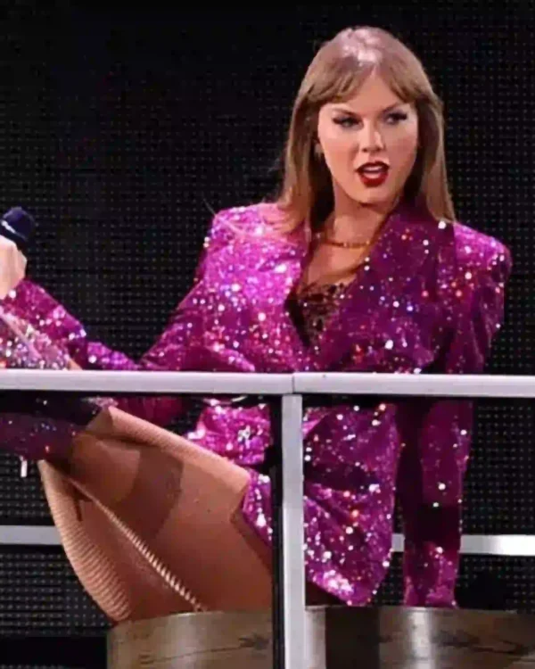 Buy The Eras Tour Buenos Aires Taylor Swift Pink Sequin Blazer on Sale