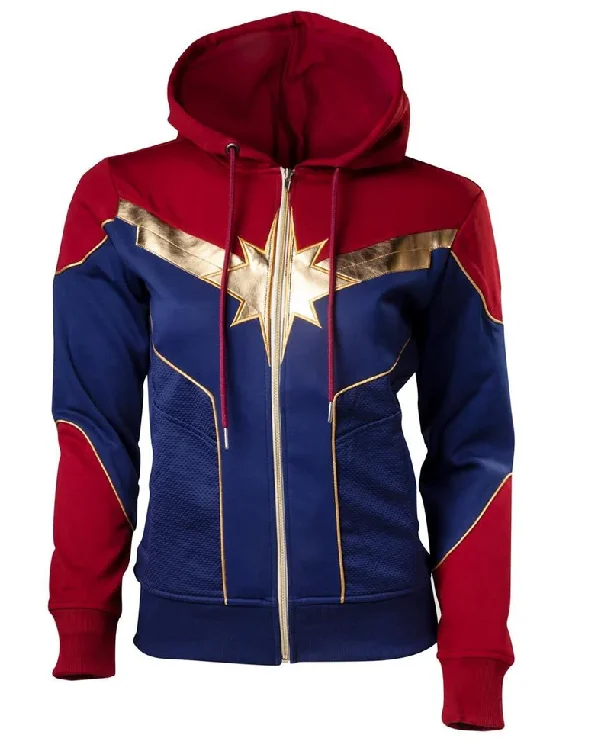 Captain Marvel Hoodie Cosplay Costume