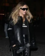 Cara Delevingne Paris Fashion Week 2025 Leather Jacket